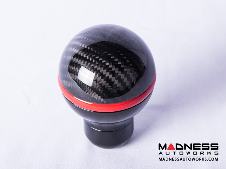 FIAT 500 Gear Shift Knob by BLACK Carbon Fiber Top/ Black Base and